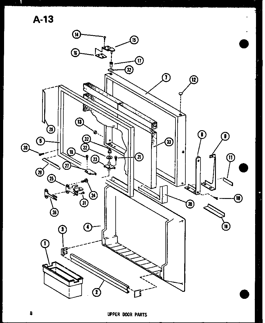 Upper door parts (tm18f-c/p75288-3wc) (tm18f-a/p75288-3wa) (tm18f-g/p75288-3wg) (tm18f/p75288-3w) (tm18f-l/p75288-3wl) (tr18f-c/p75288-13wc) (tr18f/p75288-13w) (tr18f-a/p75288-13wa) (tr18f-l/p75288-13wl) (tr18f-g/p75288-13wg) (tc18f-c/p75288-5wc) (tc18f/p