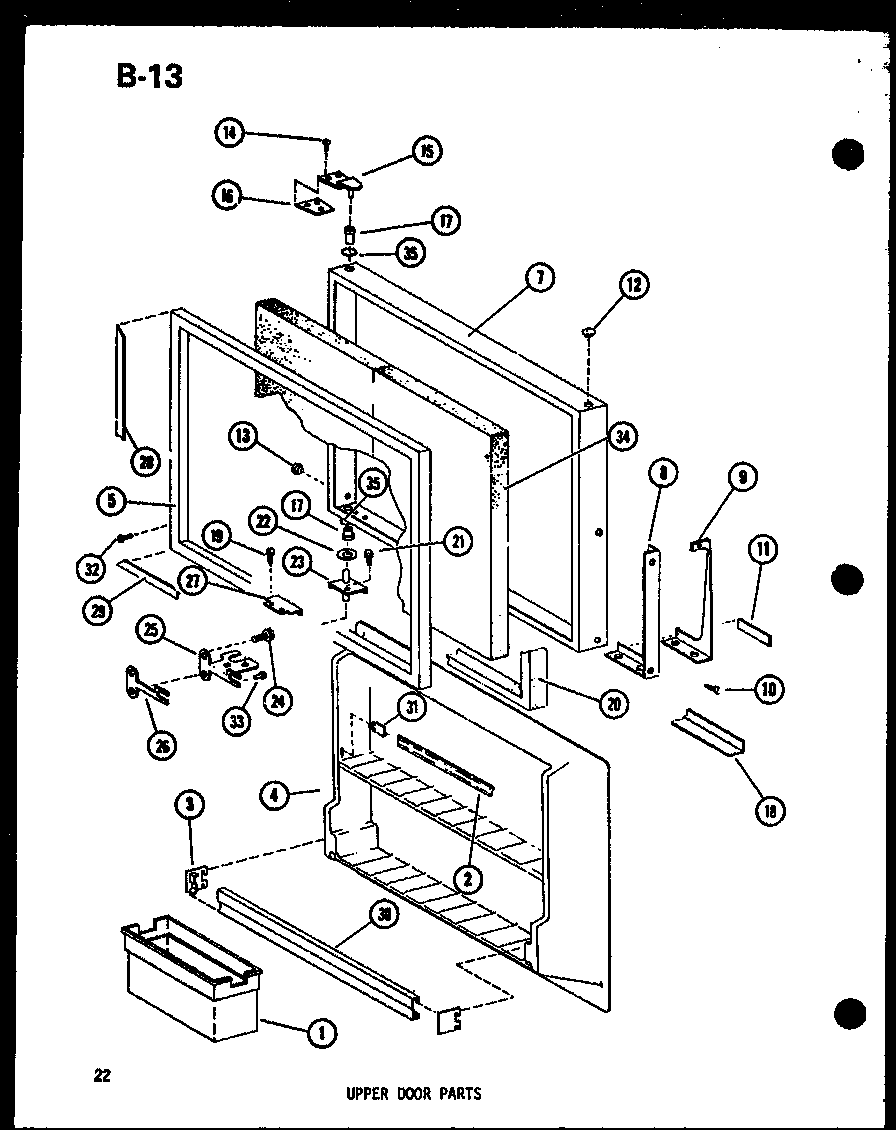 Upper door parts (tr20f-l/p75288-14wl) (tr20f/p75288-14w) (tr20f-g/p75288-14wg) (tr20f-c/p75288-14wc) (tr20f-a/p75288-14wa) (tm20f-g/p75288-4wg) (tm20f-a/p75288-4wa) (tm20f-c/p75288-4wc) (tm20f-l/p75288-4wl) (tm20f/p75288-4w) (tc20f-c/p75288-8wc) (tc20f/p