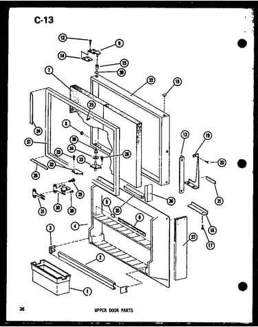 Upper door parts (td23f-c/p75288-6wc) (td23f/p75288-6w) (td23f-a/p75288-6wa) (td23f-l/p75288-6wl) (td23f-g/p75288-6wg)