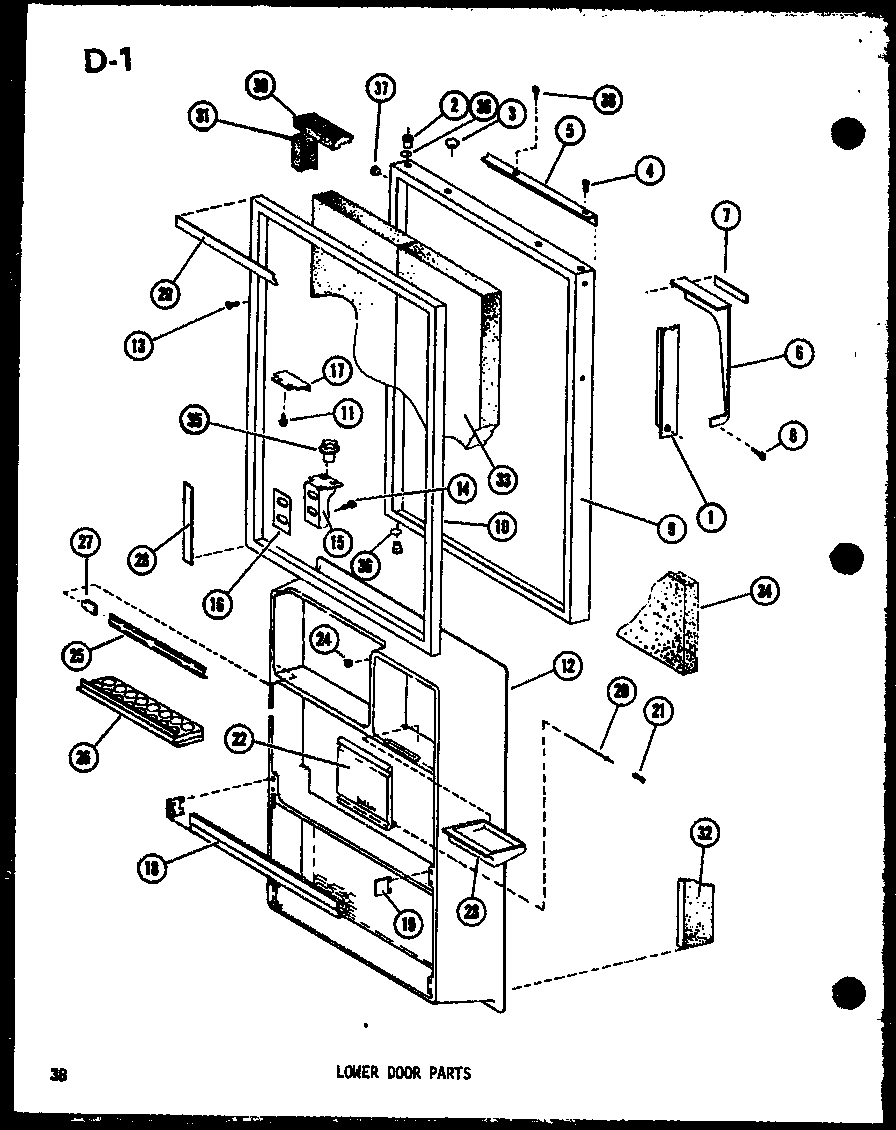 LOWER DOOR PARTS (TD23F-C/P75288-6WC) (TD23F/P75288-6W) (TD23F-A/P75288-6WA) (TD23F-L/P75288-6WL) (TD23F-G/P75288-6WG)