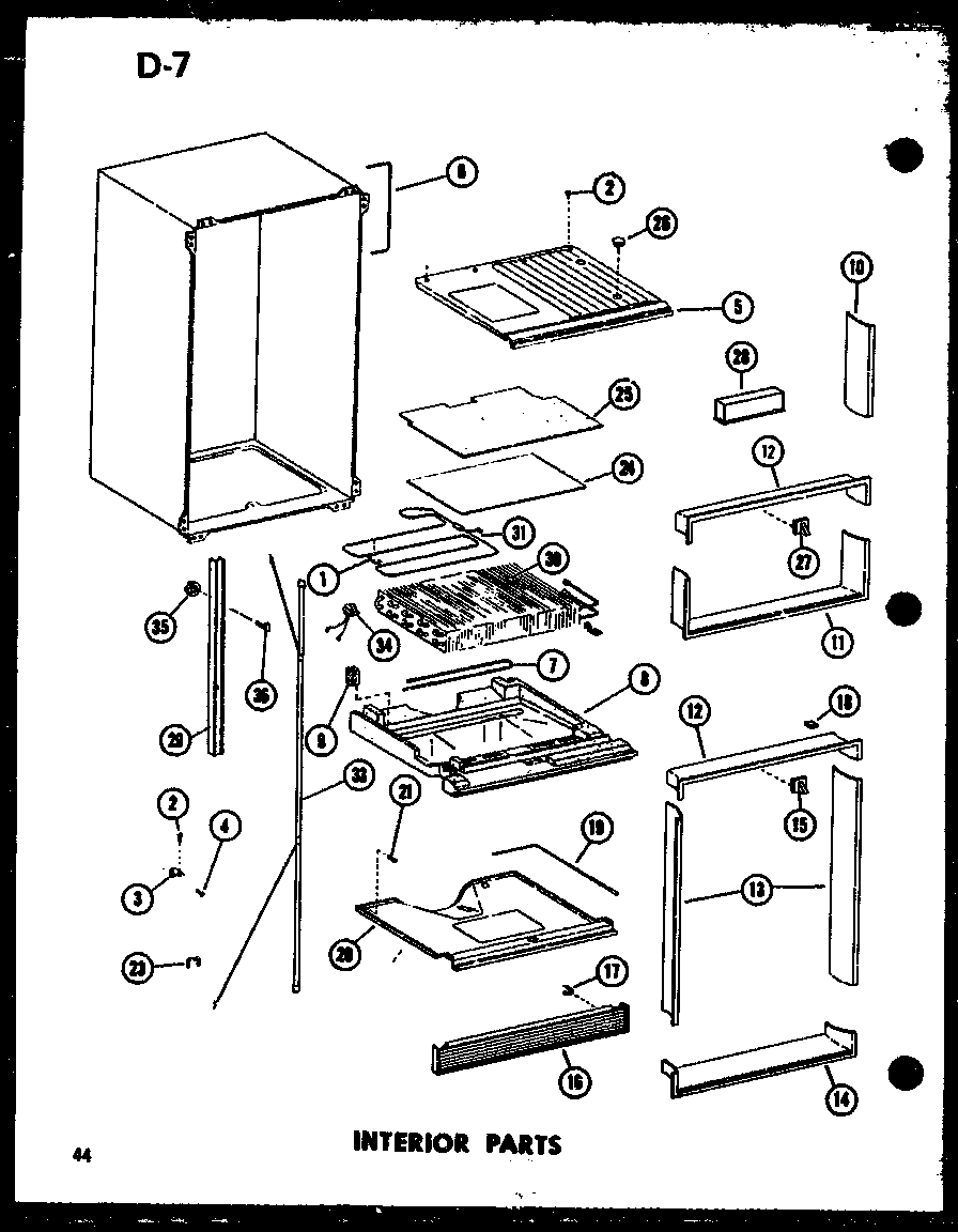 Interior parts (td23f-c/p75288-6wc) (td23f/p75288-6w) (td23f-a/p75288-6wa) (td23f-l/p75288-6wl) (td23f-g/p75288-6wg)