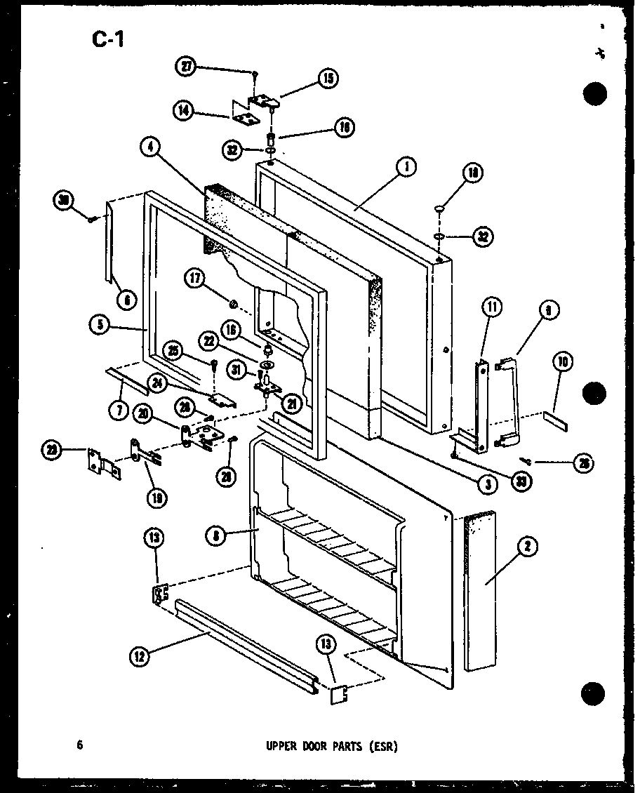 UPPER DOOR PARTS (ESR) (ESR16E-C/P73953-27WC) (ESR16E-A/P73953-27WA) (ESR16E-L/P73953-27WL) (ESR16E-G/P73953-27WG) (ESR14E-C/P73953-28WC) (ESR14E-A/P73953-28WA) (ESR14E-L/P73953-28WL) (ESR14E-G/P73953-28WG) (ESR12E-C/P73953-29WC) (ESR12E-A/P73953-29WA) (E