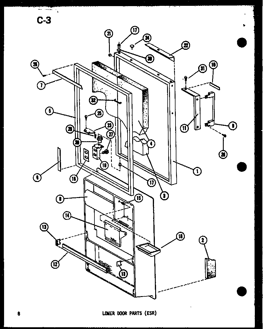 LOWER DOOR PARTS (ESR) (ESR16E-C/P73953-27WC) (ESR16E-A/P73953-27WA) (ESR16E-L/P73953-27WL) (ESR16E-G/P73953-27WG) (ESR14E-C/P73953-28WC) (ESR14E-A/P73953-28WA) (ESR14E-L/P73953-28WL) (ESR14E-G/P73953-28WG) (ESR12E-C/P73953-29WC) (ESR12E-A/P73953-29WA) (E