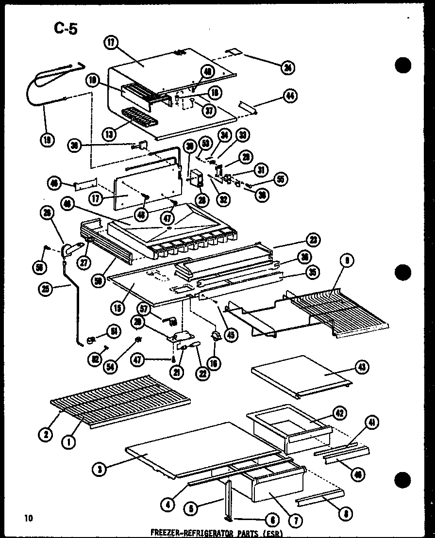 FREEZER-REFRIGERATOR PARTS (ESR) (ESR16E-C/P73953-27WC) (ESR16E-A/P73953-27WA) (ESR16E-L/P73953-27WL) (ESR16E-G/P73953-27WG) (ESR14E-C/P73953-28WC) (ESR14E-A/P73953-28WA) (ESR14E-L/P73953-28WL) (ESR14E-G/P73953-28WG) (ESR12E-C/P73953-29WC) (ESR12E-A/P7395