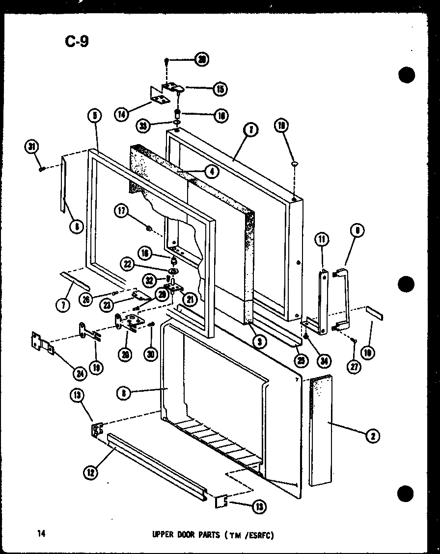 UPPER DOOR PARTS (TM /ESRFC) (ESRFC-14F-L/P75658-3WL) (ESRFC-14F-A/P75658-3WA) (ESRFC-14F-G/P75658-3WG) (ESRFC-14F-C/P75658-3WC) (ESRFC-16F-C/P75658-5WC) (ESRFC-16F/P75658-5W) (ESRFC-16F-A/P75658-5WA) (ESRFC-16F-L/P75658-5WL) (ESRFC-16F-G/P75658-5WG) (TM1