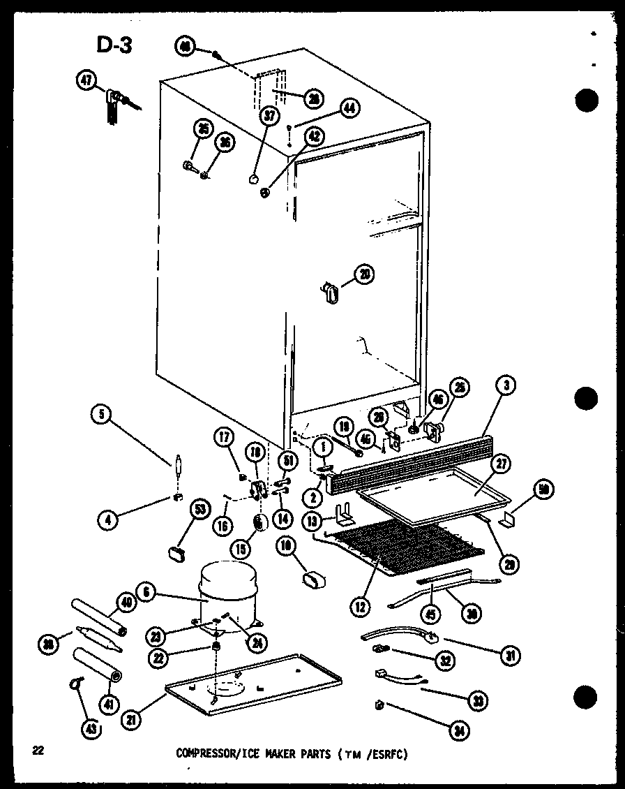 COMPRESSOR/ICE MAKER PARTS (TM /ESRFC) (ESRFC-14F-L/P75658-3WL) (ESRFC-14F-A/P75658-3WA) (ESRFC-14F-G/P75658-3WG) (ESRFC-14F-C/P75658-3WC) (ESRFC-16F-C/P75658-5WC) (ESRFC-16F/P75658-5W) (ESRFC-16F-A/P75658-5WA) (ESRFC-16F-L/P75658-5WL) (ESRFC-16F-G/P75658