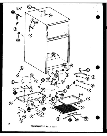 Compressor/ice maker parts (tm14g-c/p75658-8wc) (tm14g/p75658-8w) (tm14g-l/p75658-8wl) (tm14g-a/p75658-8wa) (tm14g-g/p75658-8wg) (tm16sp/p75658-7w) (tm16sp-g/p75658-7wg) (tm16sp-a/p75658-7wa) (tm16sp-c/p75658-7wc) (tm16sp-l/p75658-7wl)