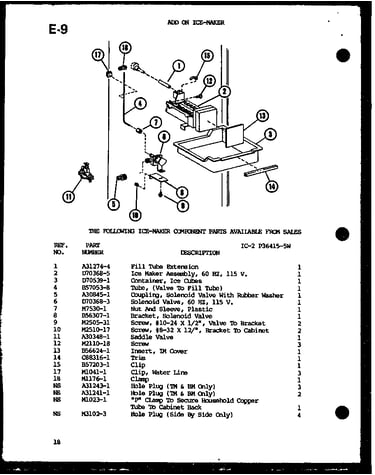 Add on ice-maker (ic-2/p36415-5w)