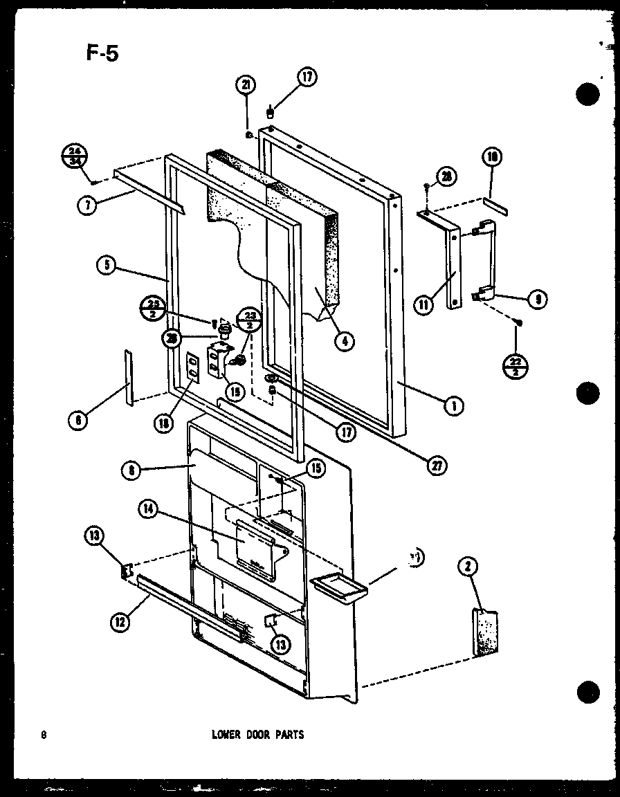 LOWER DOOR PARTS (TM14G-1-C/P75658-13WC) (TM14G-1/P75658-13W) (TM14G-1-L/P75658-13WL) (TM14G-1-A/P75658-13WA) (TM14G-1-G/P75658-13WG) (TM16F-1/P75658-12W) (TM16F-1-G/P75658-12WG) (TM16F-1-A/P75658-12WA) (TM16F-1-C/P75658-12WC) (TM16F-1-L/P75658-12WL)