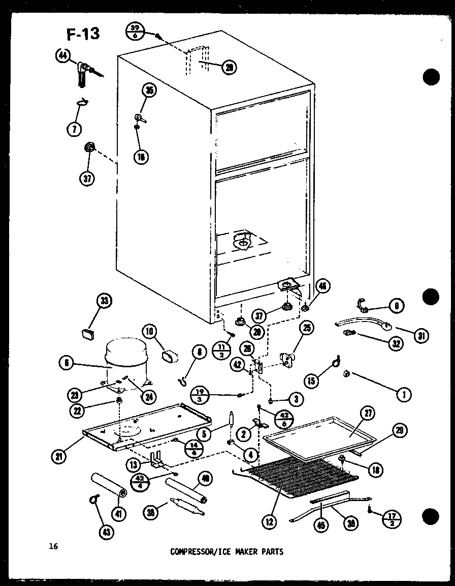 COMPRESSOR/ICE MAKER PARTS (TM14G-1-C/P75658-13WC) (TM14G-1/P75658-13W) (TM14G-1-L/P75658-13WL) (TM14G-1-A/P75658-13WA) (TM14G-1-G/P75658-13WG) (TM16F-1/P75658-12W) (TM16F-1-G/P75658-12WG) (TM16F-1-A/P75658-12WA) (TM16F-1-C/P75658-12WC) (TM16F-1-L/P75658-