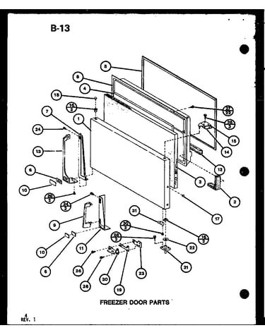 Freezer door parts (tc20g/p75535-15w) (tr20g/p75535-16w) (tm20g/p75535-17w) (tc20g/p76512-11w)