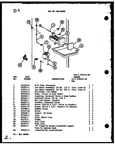Add on ice-maker (ic-3/p76213-1w) (cic-4/p76213-2w)