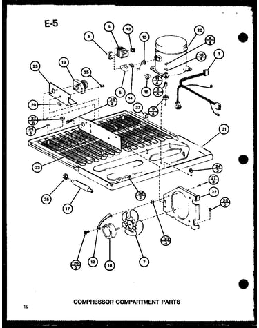 Compressor compartment parts (tm18spg/p76512-1w) (tm18spg/p76512-2w) (tm18g/p76512-3w) (tr18g/p76512-4w) (tc18g/p76512-5w)