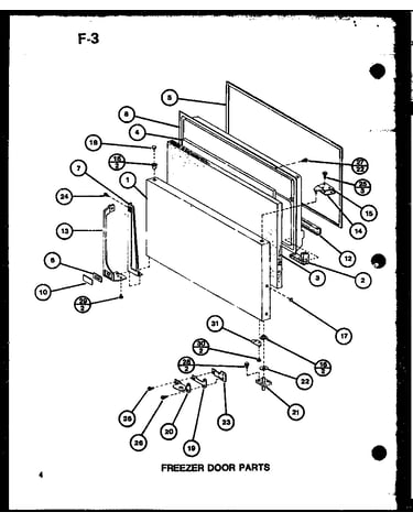 Freezer door parts (tl18g/p76512-6w) (tli18g/p76512-7w) (tl18g/p76512-24w) (tli18g/p76512-25w)