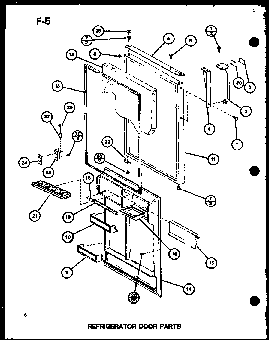 Refrigerator door parts (tl18g/p76512-6w) (tli18g/p76512-7w) (tl18g/p76512-24w) (tli18g/p76512-25w)