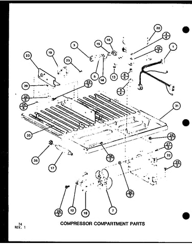 Compressor compartment parts (tm16g/p76512-17w) (tm16g/p76512-18w) (tm16spg/p76512-21w) (tm16g1/p76512-28w)