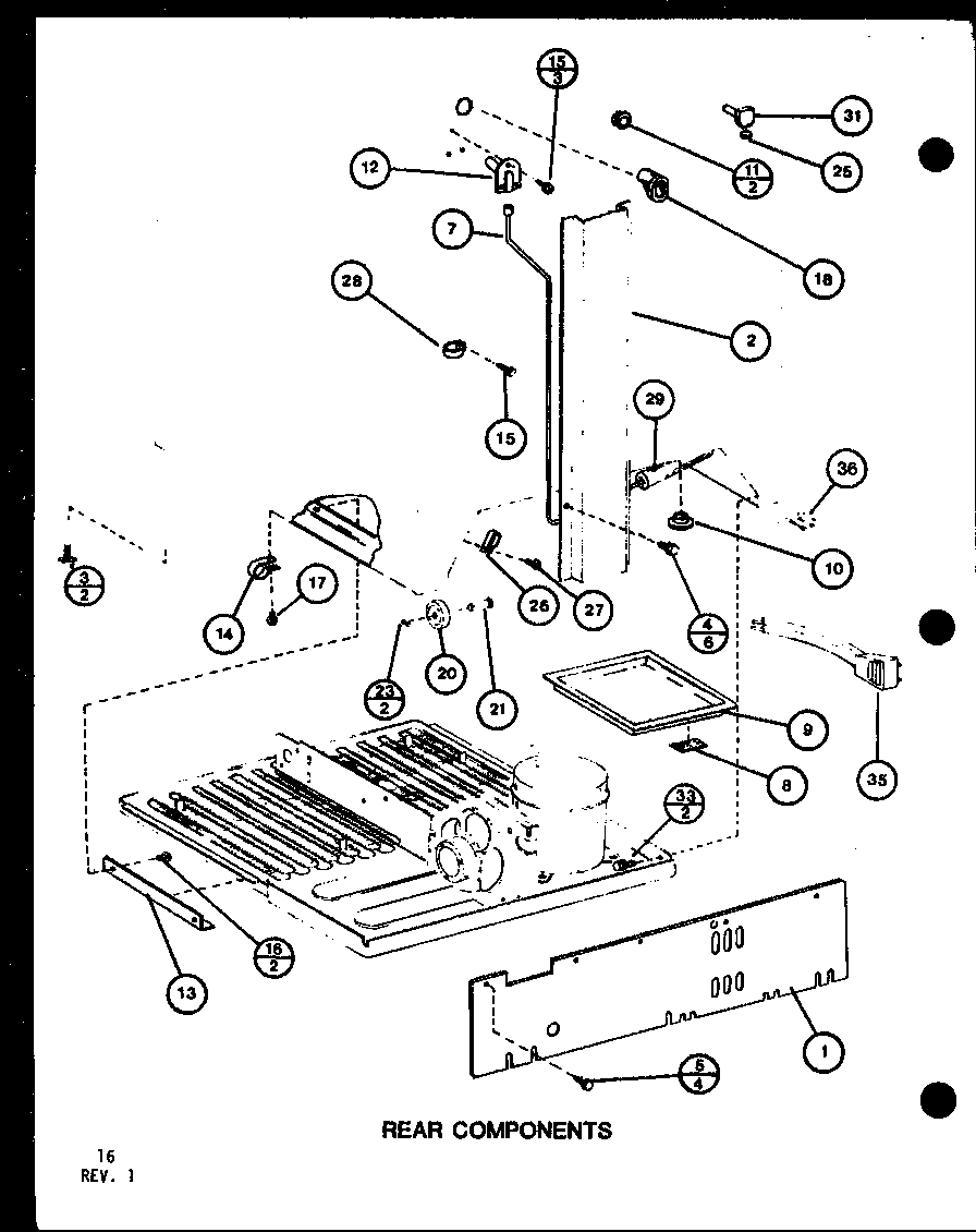 REAR COMPONENTS (TM16G/P76512-17W) (TM16G/P76512-18W) (TM16SPG/P76512-21W) (TM16G1/P76512-28W)