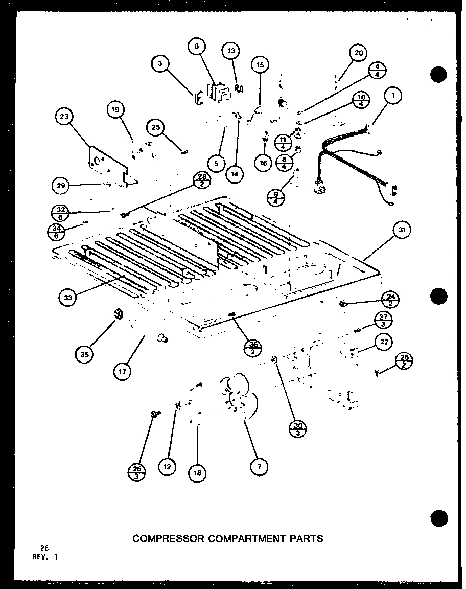 COMPRESSOR COMPARTMENT PARTS (TM18SPG/P76512-13W) (TM18SPG/P76512-14W) (TM18G/P76512-15W) (TM18G/P76512-16W) (TM18SPG/P76512-22W) (TM18SPG/P76512-23W)