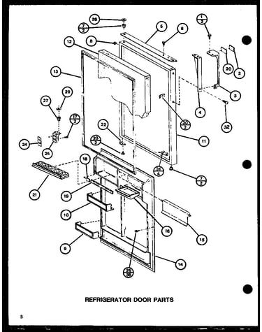 Refrigerator door parts (tl18h/p77110-19w) (tl18h/p77110-20w) (tli18h/p77110-21w) (tli18h/p77110-22w)