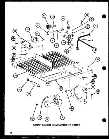 Compressor compartment parts (tl18h/p77110-19w) (tl18h/p77110-20w) (tli18h/p77110-21w) (tli18h/p77110-22w)