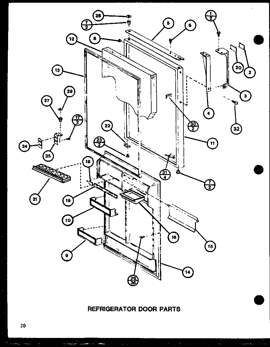 Refrigerator door parts (tl20h/p77110-23w) (tl20h/p77110-24w) (tli20h/p77110-25w) (tli20h/p77110-26w)