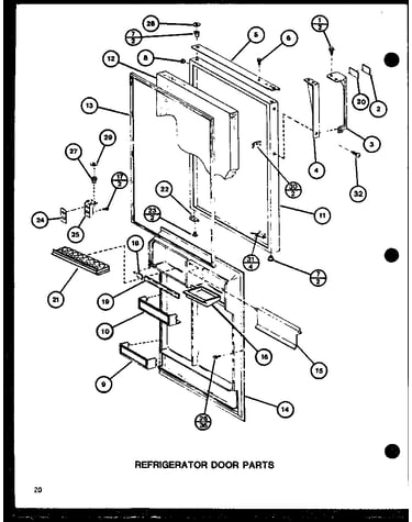 Refrigerator door parts (tl20h/p77110-23w) (tl20h/p77110-24w) (tli20h/p77110-25w) (tli20h/p77110-26w)
