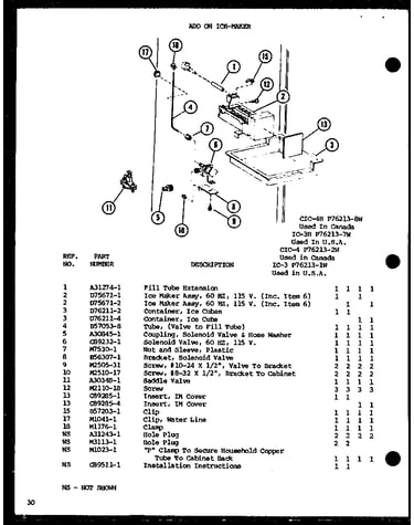 Add on ice-maker (ic-3/p76213-1w) (cic-4/p76213-2w) (ic-3h/p76213-7w) (cic-4h/p76213-8w)