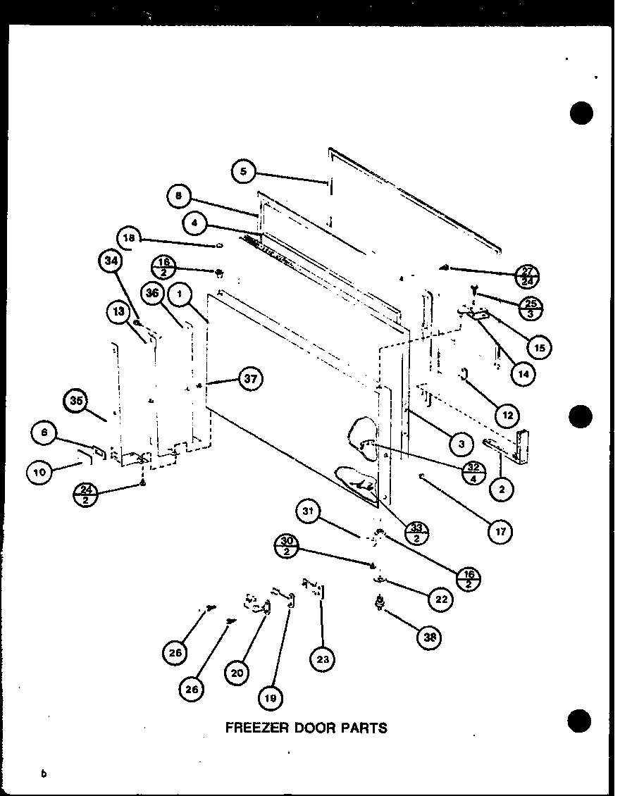 Freezer door parts (trg16j/p7739016w)