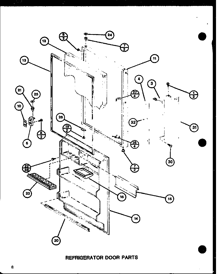 REFRIGERATOR DOOR PARTS (TRG16J/P7739016W)