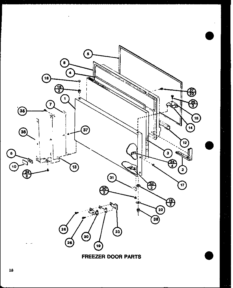 Freezer door parts (trg18j/p7739017w)