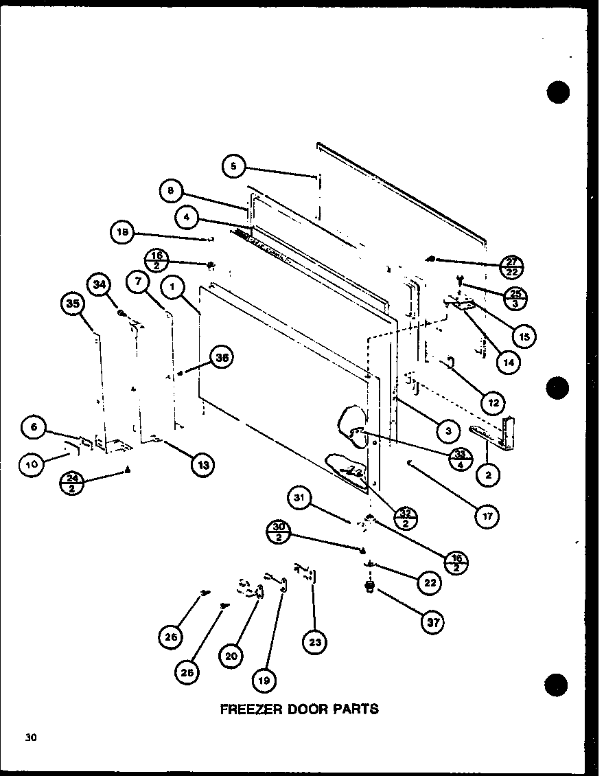 Freezer door parts (trg20j/p7739018w)
