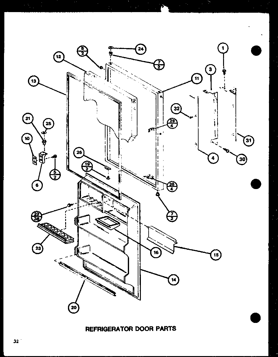 Refrigerator door parts (trg20j/p7739018w)