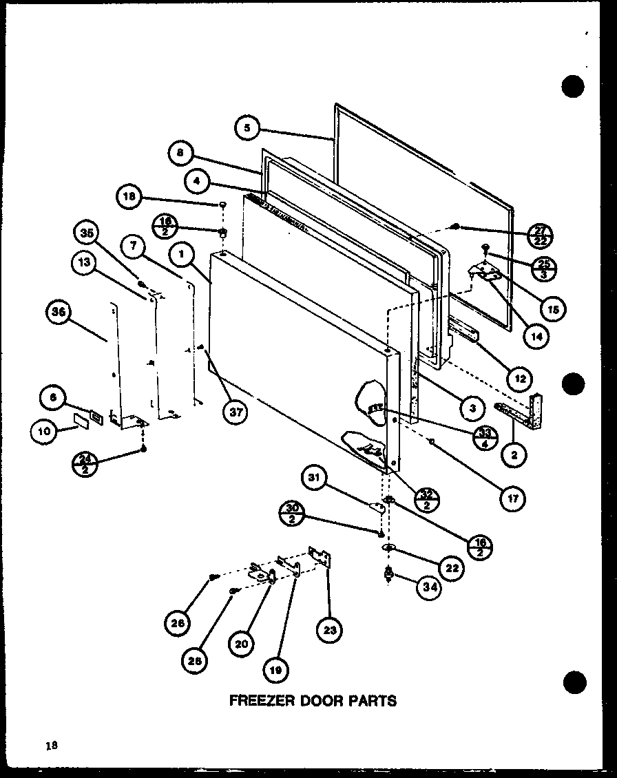 Freezer door parts (tl20j/p7739011w) (tli20j/p7739012w)