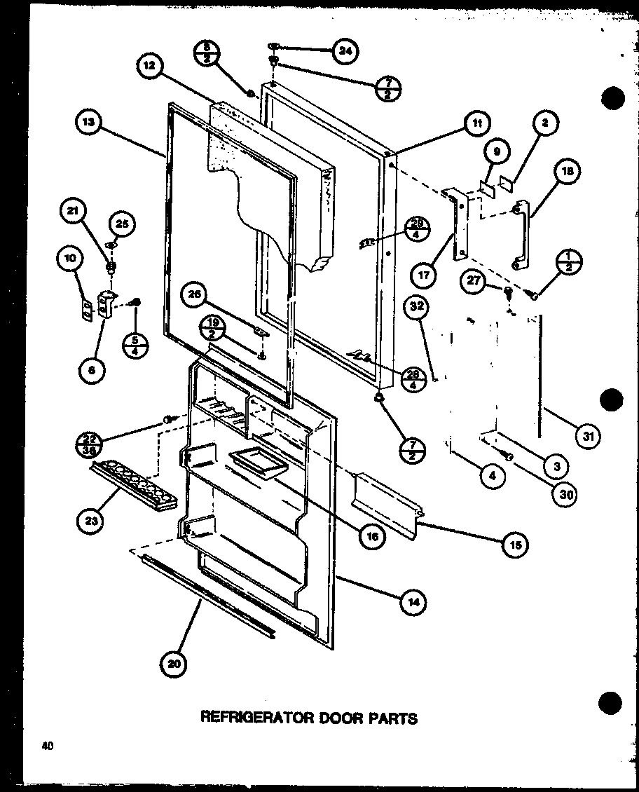 Refrigerator door parts (tm20j/p7739008w) (tr20j/p7739009w)