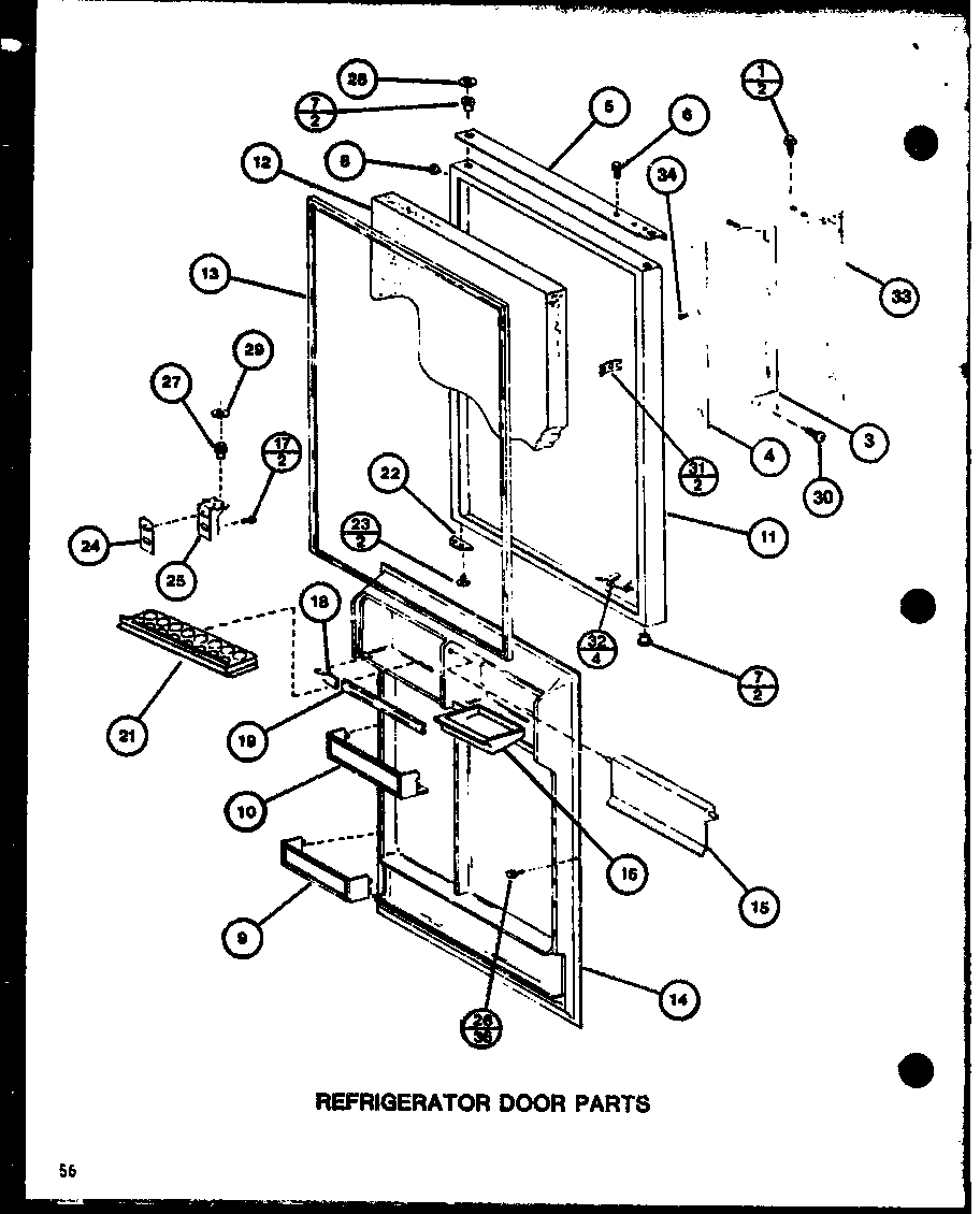 Refrigerator door parts (tc22j/p7739013w) (trg22j/p7739014w)