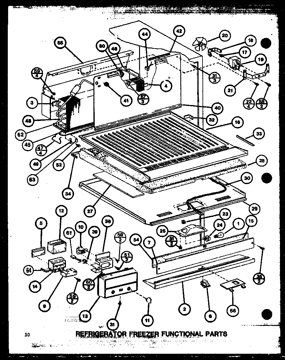 Refrigerator freezer functional parts