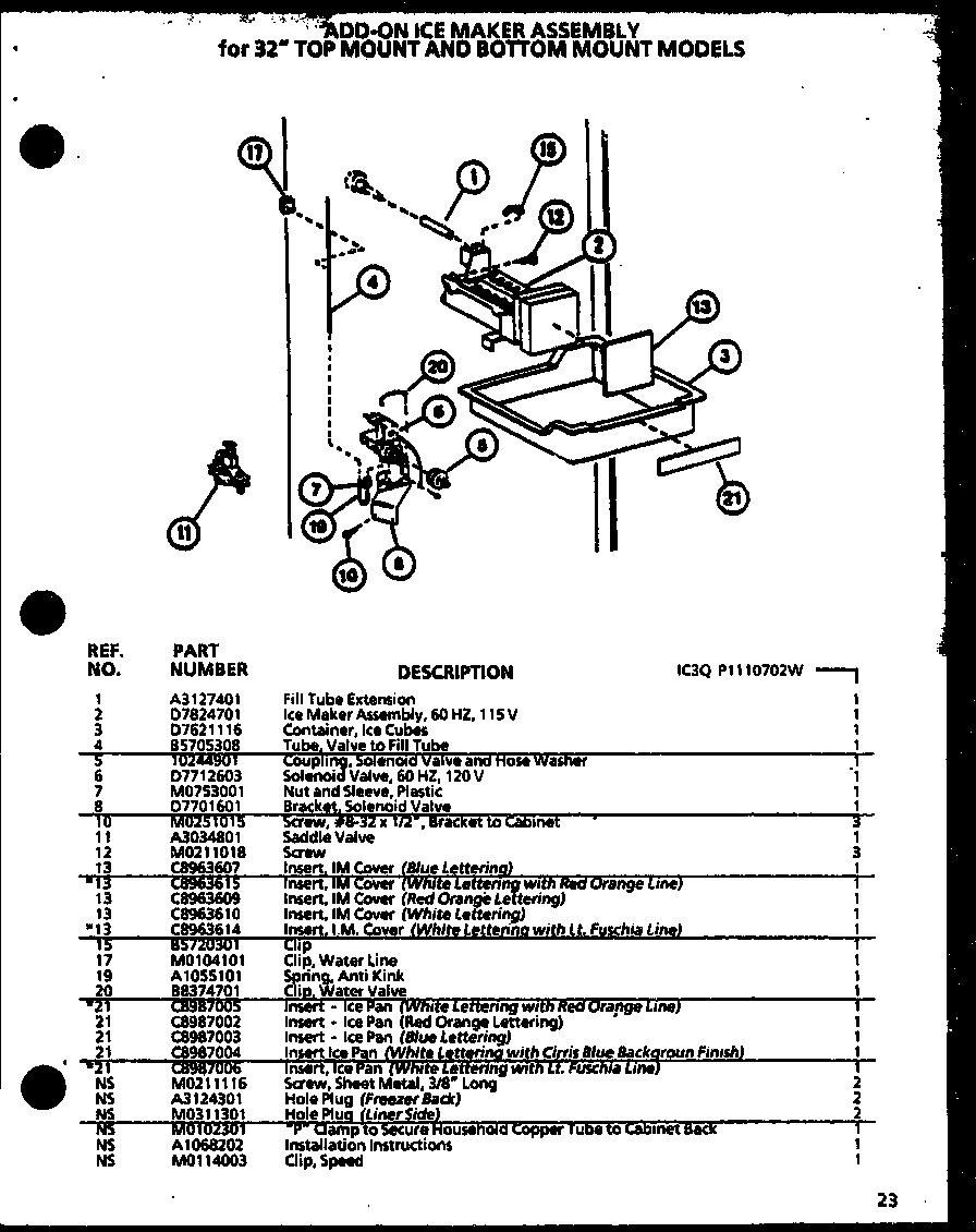 ADD-ON ICEMAKER