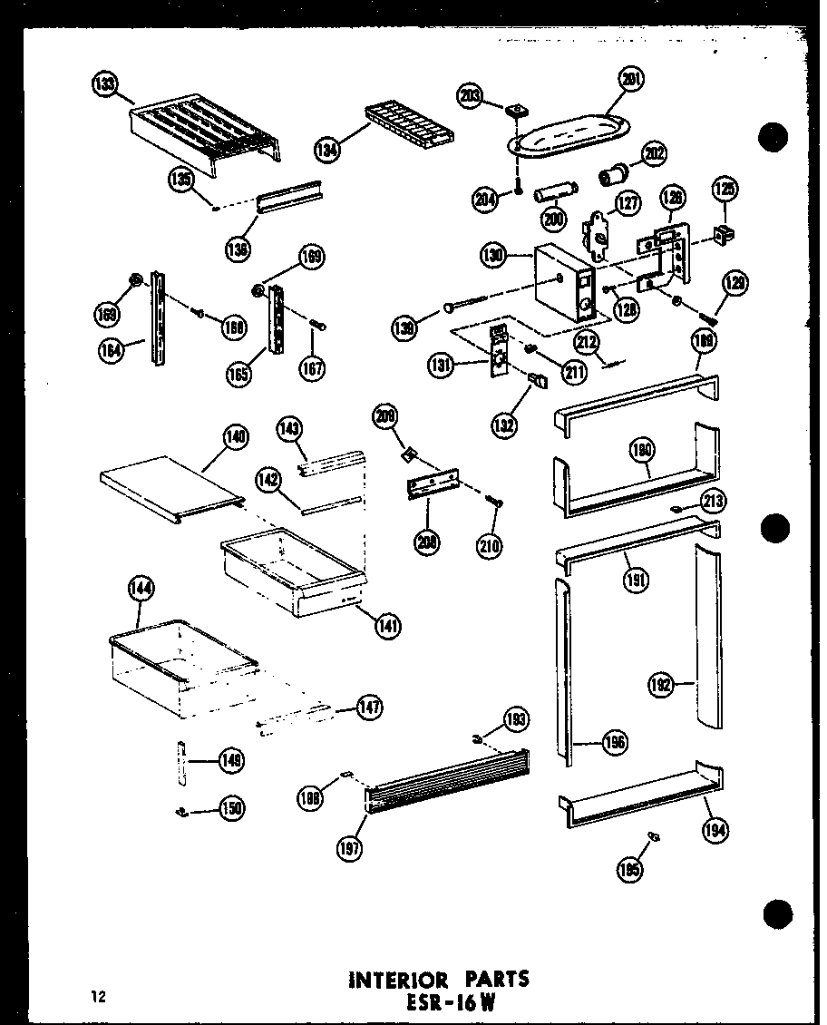 INTERIOR PARTS (ESR-16W/P60303-51W) (ESR-16W-AG/P60303-51WG) (ESR-16W-C/P60303-51WC) (ESR-16W-A/P60303-51WA)