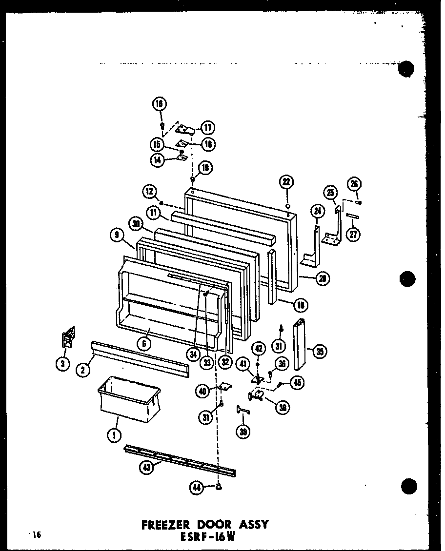 FREEZER DOOR ASSY ESRF-16W (ESRF-16W-A/P60303-52WA) (ESRF-16W-C/P60303-52WC) (ESRF-16W-AG/P60303-52WG) (ESRF-16W/P60303-52W)