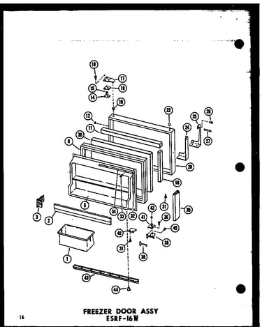 Freezer door assy esrf-16w (esrf-16w-a/p60303-52wa) (esrf-16w-c/p60303-52wc) (esrf-16w-ag/p60303-52wg) (esrf-16w/p60303-52w)