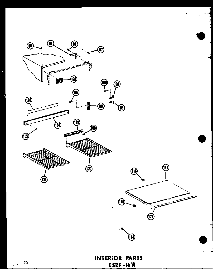 INTERIOR PARTS (ESRF-16W-A/P60303-52WA) (ESRF-16W-C/P60303-52WC) (ESRF-16W-AG/P60303-52WG) (ESRF-16W/P60303-52W)