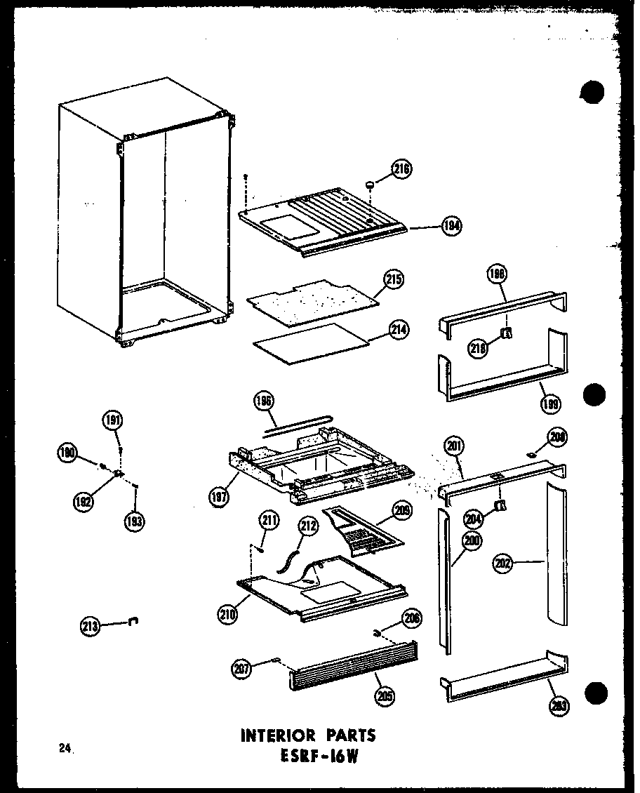 Interior parts esrf-16w (esrf-16w-a/p60303-52wa) (esrf-16w-c/p60303-52wc) (esrf-16w-ag/p60303-52wg) (esrf-16w/p60303-52w)