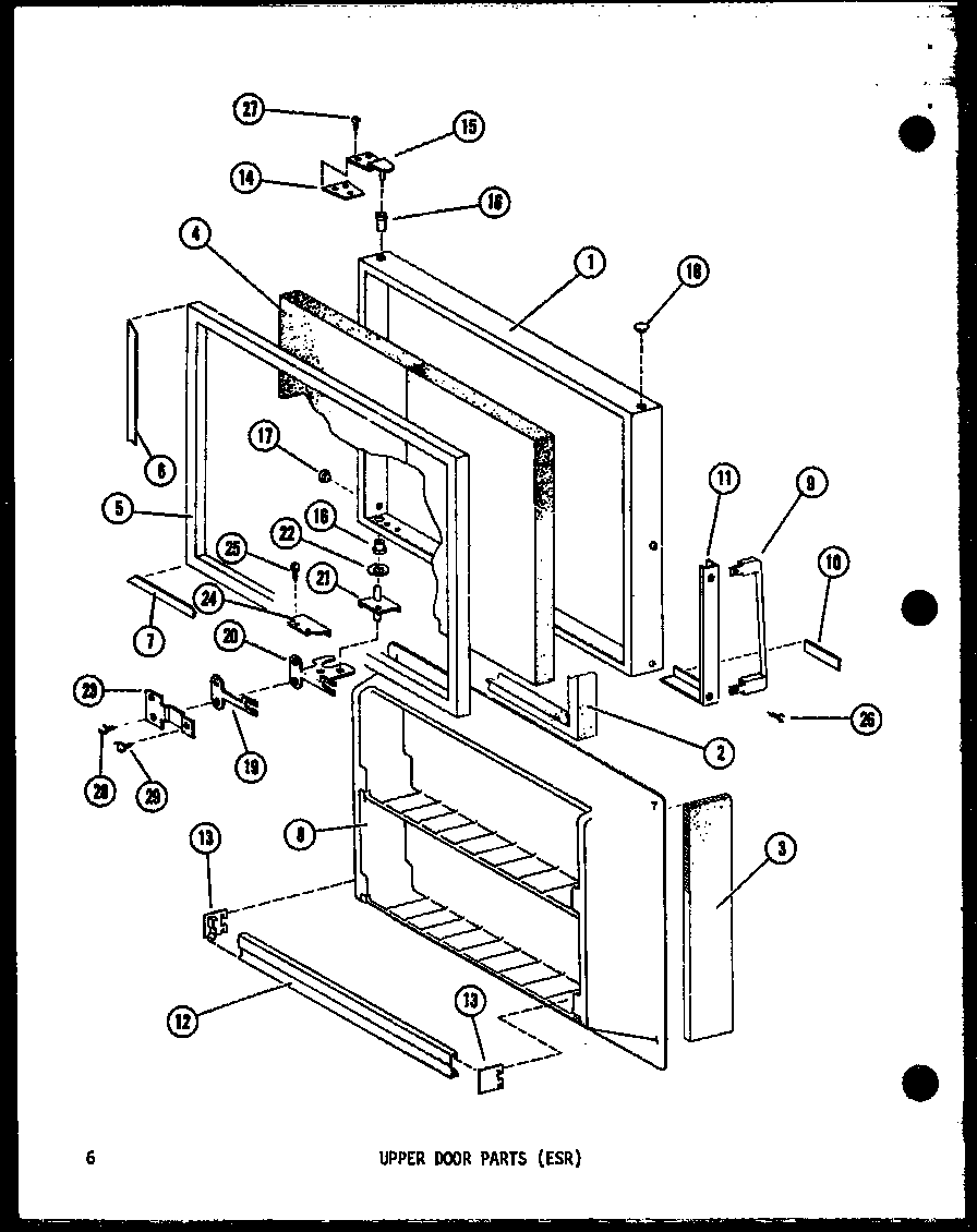 UPPER DOOR PARTS (ESR) (ESR12A/P60303-43W) (ESR12A-C/P60303-43WC) (ESR12A-AG/P60303-43WG) (ESR12A-A/P60303-43WA) (ESR512A/P60303-48W) (ESR512A-L/P60303-48WL) (ESR512A-C/P60303-48WC) (ESR512A-A/P60303-48WA) (ESR512A-AG/P60303-48WG) (ESR12A/P60303-73W) (ESR