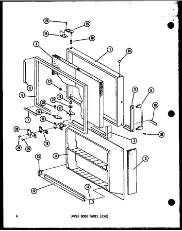 Upper door parts (esr) (esr12a/p60303-43w) (esr12a-c/p60303-43wc) (esr12a-ag/p60303-43wg) (esr12a-a/p60303-43wa) (esr512a/p60303-48w) (esr512a-l/p60303-48wl) (esr512a-c/p60303-48wc) (esr512a-a/p60303-48wa) (esr512a-ag/p60303-48wg) (esr12a/p60303-73w) (esr