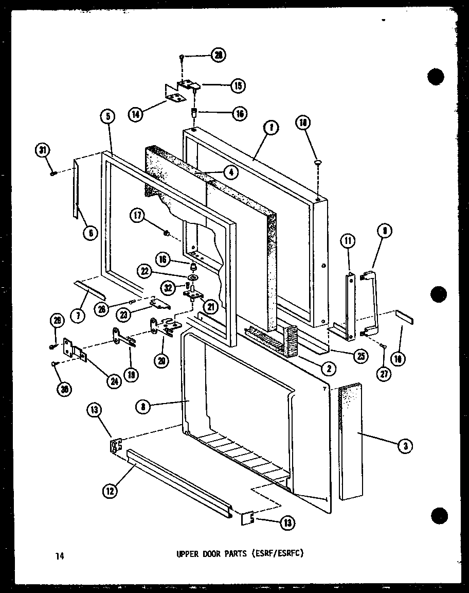 UPPER DOOR PARTS (ESRF/ESRFC) (ESRFC16B-L/P60303-77WL) (ESRFC16B/P60303-77W) (ESRFC16B-G/P60303-77WG) (ESRFC16B-C/P60303-77WC) (ESRFC16B-A/P60303-77WA) (ESRFC14B-G/P60303-78WG) (ESRFC14B-A/P60303-78WA) (ESRFC14B-C/P60303-78WC) (ESRFC14B-L/P60303-78WL) (ES