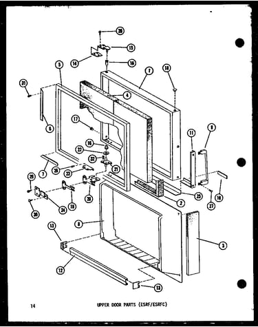 Upper door parts (esrf/esrfc) (esrfc16b-l/p60303-77wl) (esrfc16b/p60303-77w) (esrfc16b-g/p60303-77wg) (esrfc16b-c/p60303-77wc) (esrfc16b-a/p60303-77wa) (esrfc14b-g/p60303-78wg) (esrfc14b-a/p60303-78wa) (esrfc14b-c/p60303-78wc) (esrfc14b-l/p60303-78wl) (es
