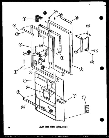 Lower door parts (esrfc16b-l/p60303-77wl) (esrfc16b/p60303-77w) (esrfc16b-g/p60303-77wg) (esrfc16b-c/p60303-77wc) (esrfc16b-a/p60303-77wa) (esrfc14b-g/p60303-78wg) (esrfc14b-a/p60303-78wa) (esrfc14b-c/p60303-78wc) (esrfc14b-l/p60303-78wl) (esrfc14b/p60303