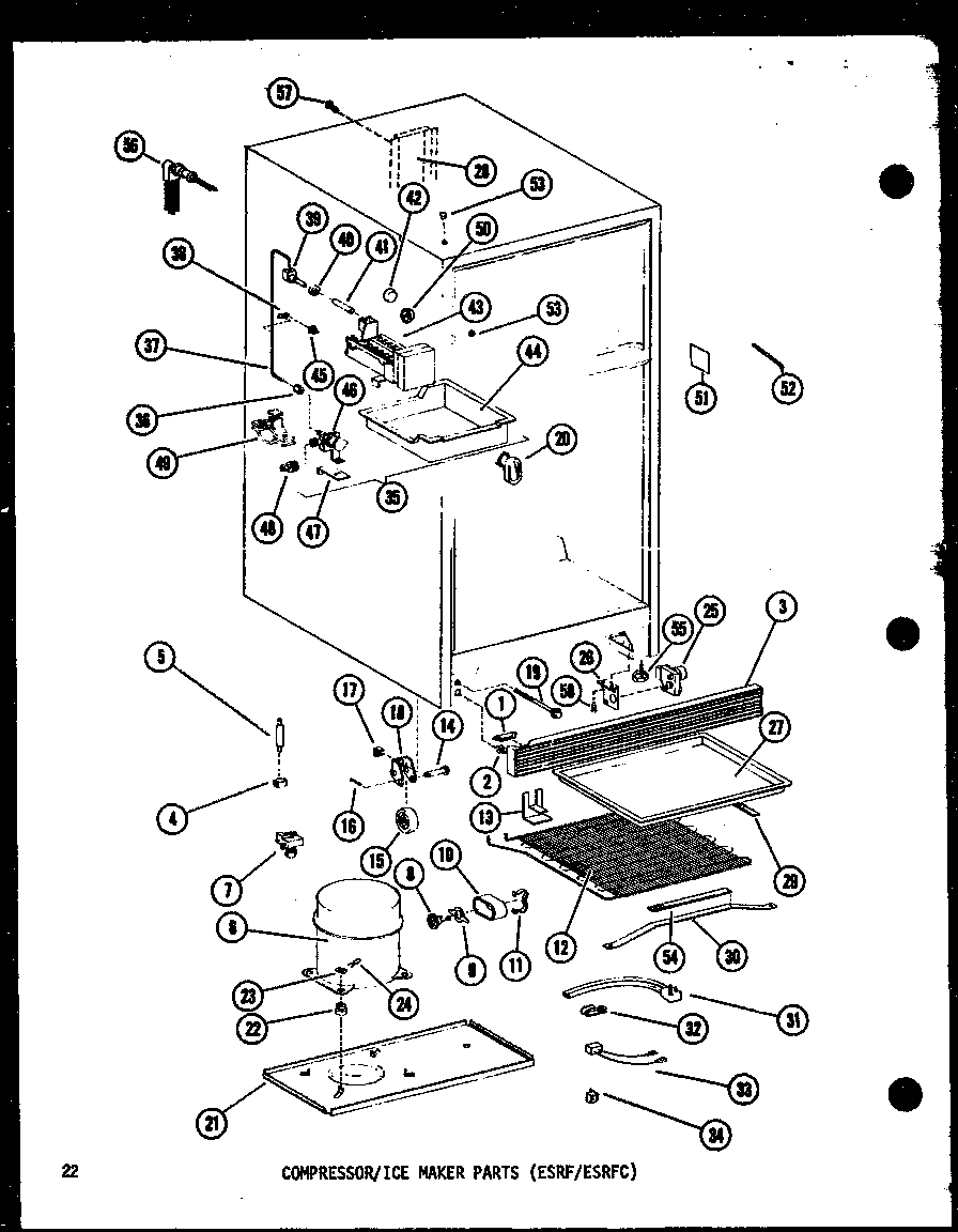 COMPRESSOR/ICE MAKER PARTS (ESRF/ESRFC) (ESRFC16B-L/P60303-77WL) (ESRFC16B/P60303-77W) (ESRFC16B-G/P60303-77WG) (ESRFC16B-C/P60303-77WC) (ESRFC16B-A/P60303-77WA) (ESRFC14B-G/P60303-78WG) (ESRFC14B-A/P60303-78WA) (ESRFC14B-C/P60303-78WC) (ESRFC14B-L/P60303