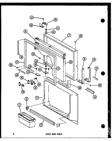 Upper door parts (tm18e-c/p74660-11wc) (tm18e/p74660-11w) (tm18e-a/p74660-11wa) (tm18e-l/p74660-11wl) (tm18e-g/p74660-11wg) (tr18e-c/p74660-13wc) (tr18e-a/p74660-13wa) (tr18e-g/p74660-13wg) (tr18e/p74660-13w) (tr18e-l/p74660-13wl) (tc18e-c/p74660-14wc) (t