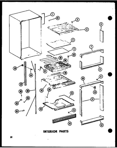 Interior parts (tm20e-c/p74660-12wc) (tm20e/p74660-12w) (tm20e-a/p74660-12wa) (tm20e-l/p74660-12wl) (tm20e-g/p74660-12wg) (tc20e-c/p74660-18wc) (tc20e-a/p74660-18wa) (tc20e-g/p74660-18wg) (tc20e/p74660-18w) (tc20e-l/p74660-18wl) (tci20e-c/p74660-19wc) (tc
